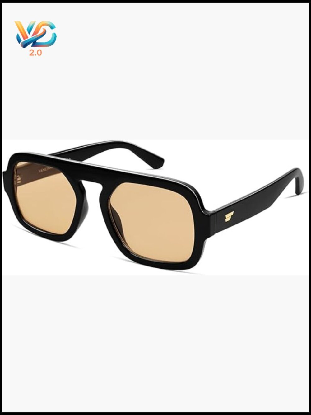 Retro Square Aviator Sunglasses 70s Vintage Trendy Flat Top Rectangle Sun